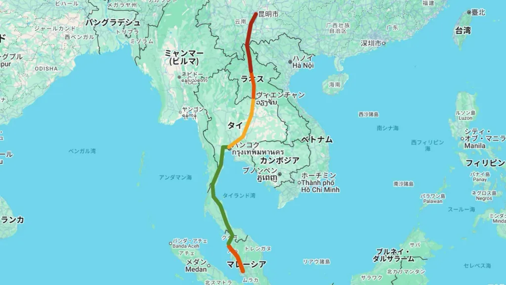鉄道旅:シンガポールからバンコクまで鉄道で行く。最後は中国昆明まで鉄道で行きます