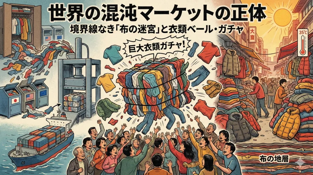混沌の正体：カオスなマーケットの正体は何か。境界線なき「布の迷宮」そこには衣類のベールというガチャの世界が存在していた。