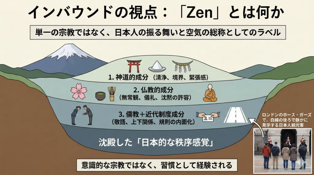 インバウンドが言う「Zen」の正体とは何か：神道・大乗仏教・儒教で読み解く日本人の秩序感覚